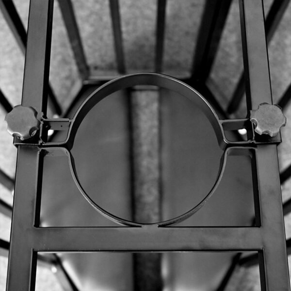 BDSM Hex Steel Hanging Cage with Neck & Wrist Pillory - Image 4