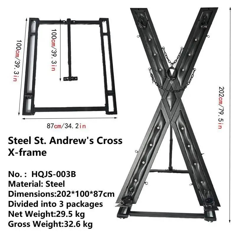 Professional Metal St. Andrew's Cross X-Frame BDSM Bondage - Image 2