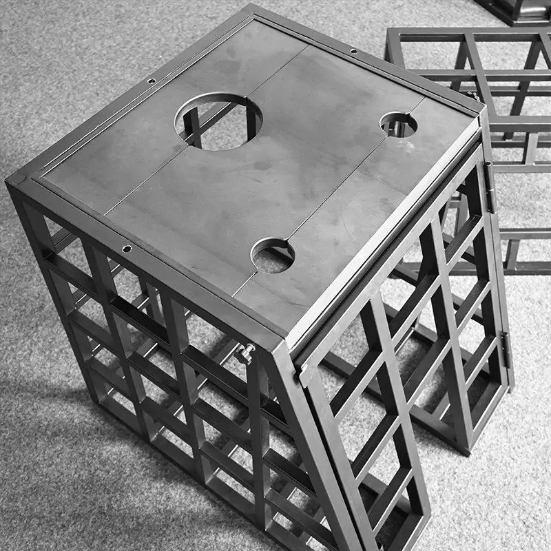 Dungeon BDSM Trapezoid Steel Cage with Nneck&Wrist Pillory - Image 6
