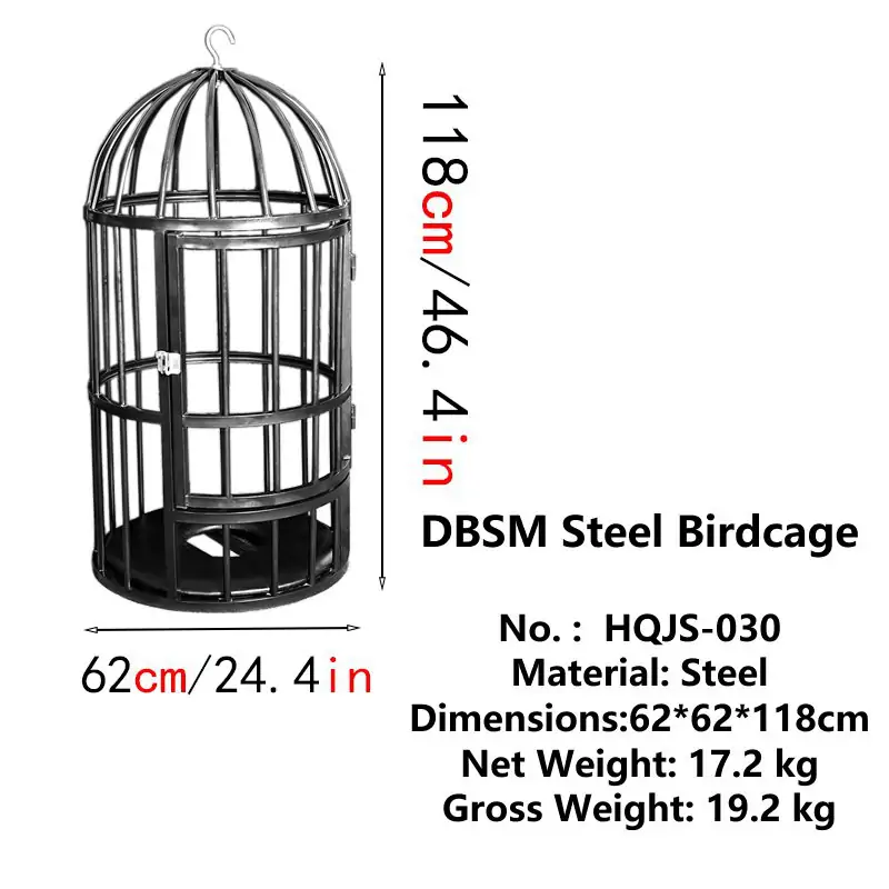 BDSM Steel Slave Birdcage Bondage Confinement with Posture Restraint - Image 2