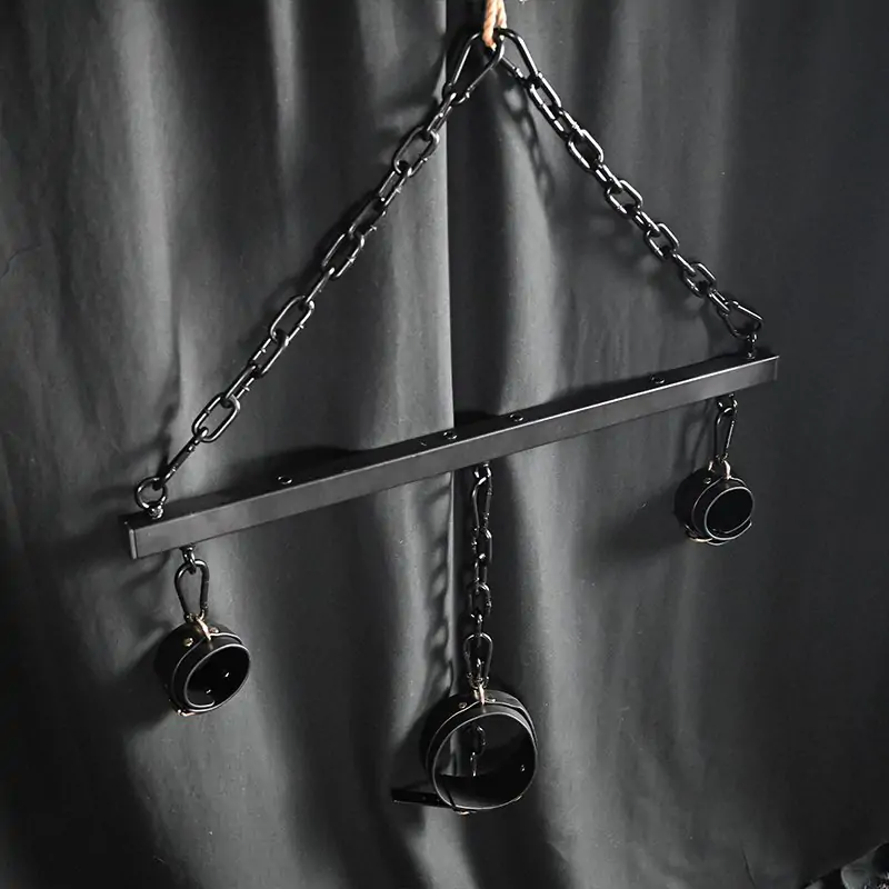 Suspension BDSM Steel Stock Bondage Bar Nneck&Wrist Cuffs - Image 5
