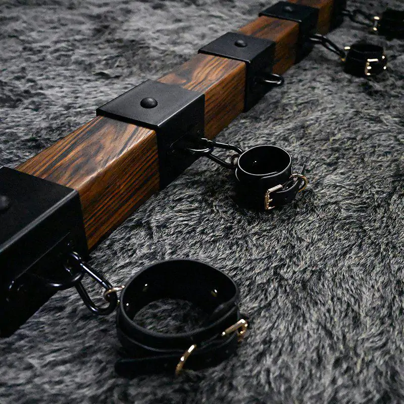 BDSM Spreader Bar/Adjustable Wooden Shackles Viking-style locks - Image 2