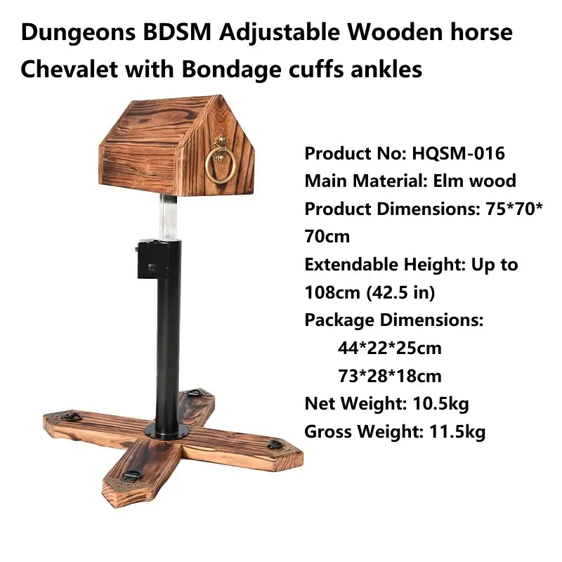 Dungeons BDSM Adjustable Wooden horse