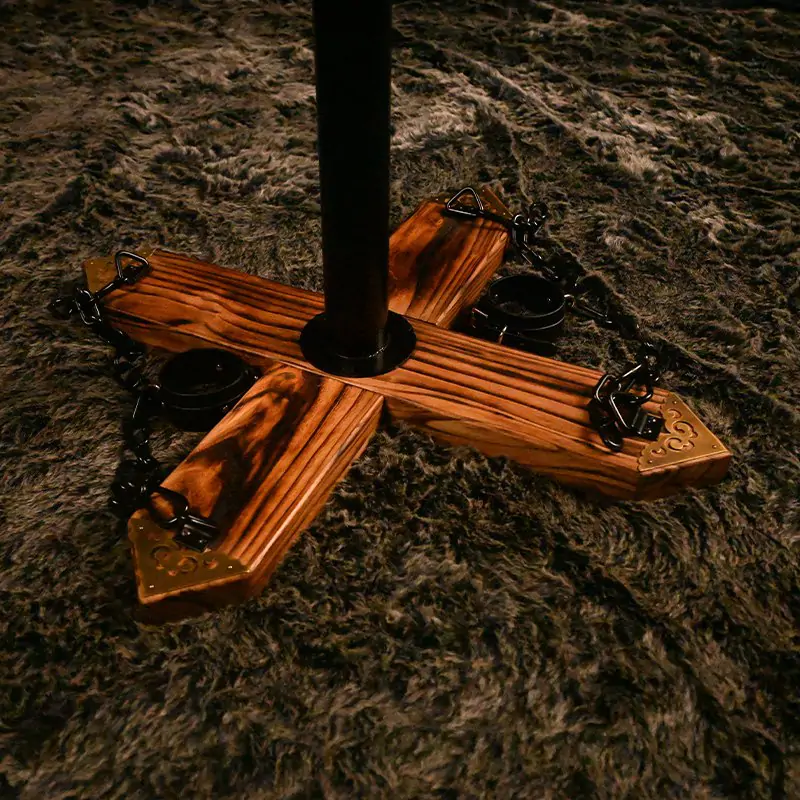 Dungeons BDSM Adjustable Wooden horse Chevalet cuffs ankles - Image 6